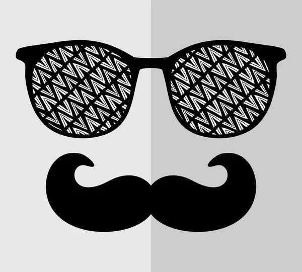 Visage abstrait de l'homme en lunettes . — Image vectorielle