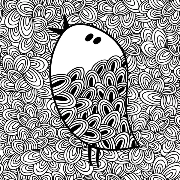 Pájaro blanco y negro — Vector de stock