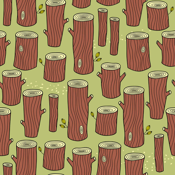 Seamless background with forest of stubs.