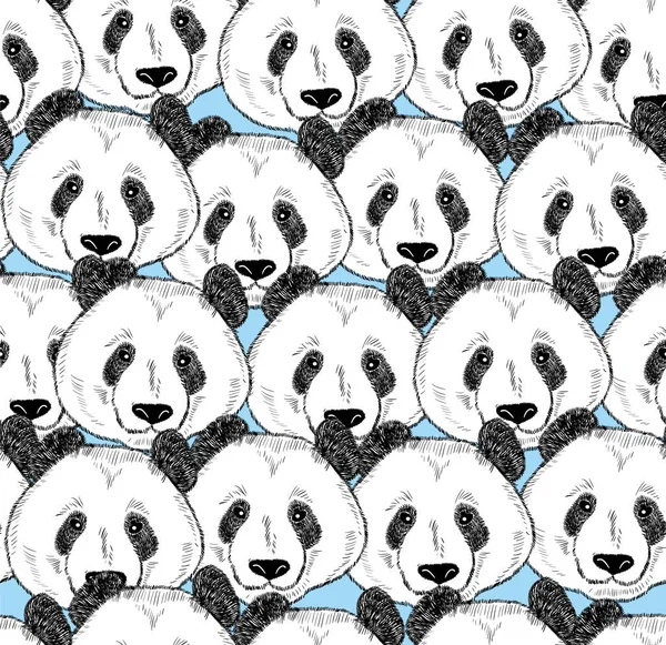 Seamless mönster med pandor — Stock vektor