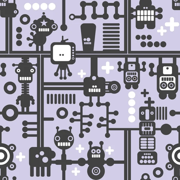 Arrière-plan avec petits robots . — Image vectorielle