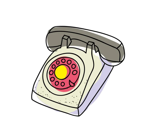 Telefone velho doodle —  Vetores de Stock