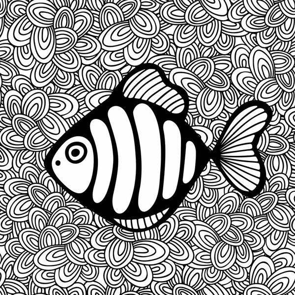 Peixe preto e branco —  Vetores de Stock