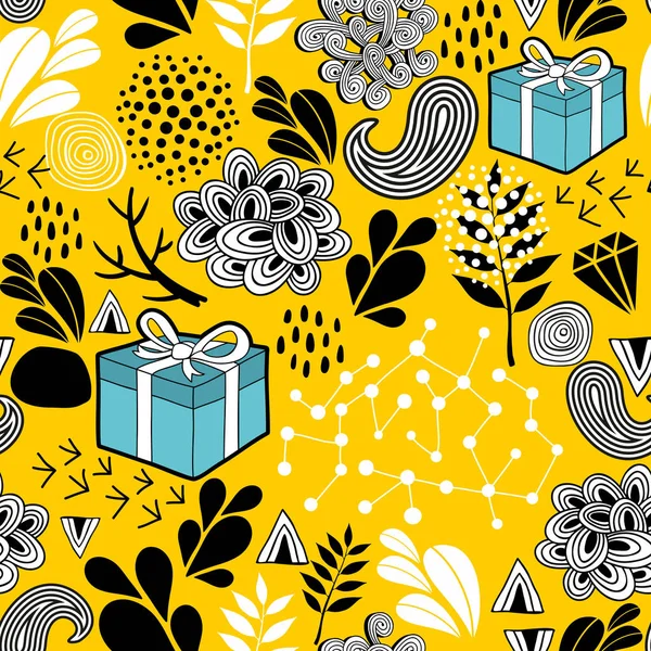 Seamless pattern with presents — Stock Vector