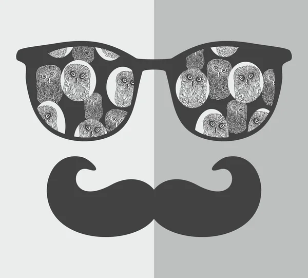 Mannen i solglasögon och med mustasch — Stock vektor