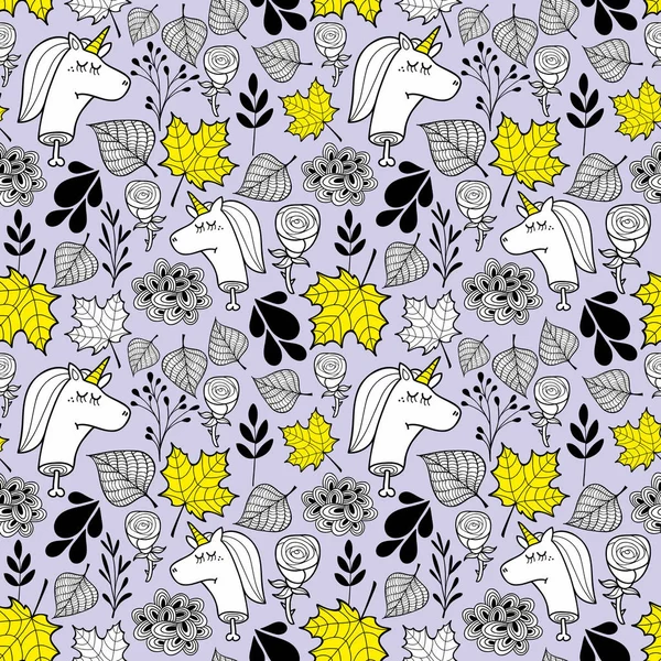 Seamless pattern with dead unicorns — Stock Vector