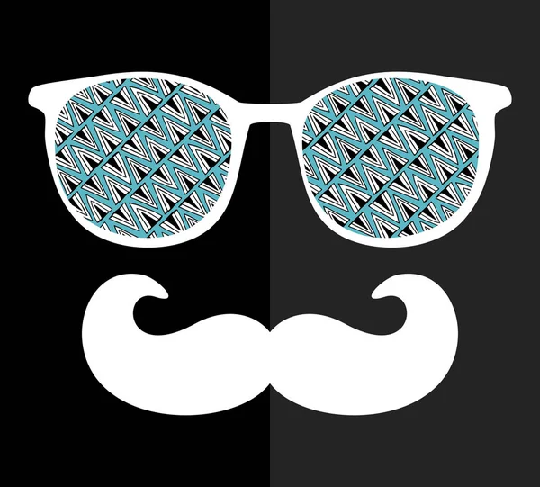 Visage abstrait de l'homme en lunettes . — Image vectorielle