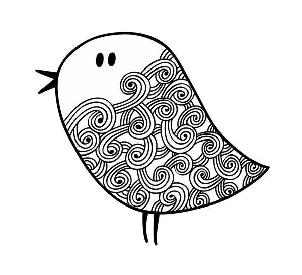 程式化的 Zentangle 鸟 — 图库矢量图片