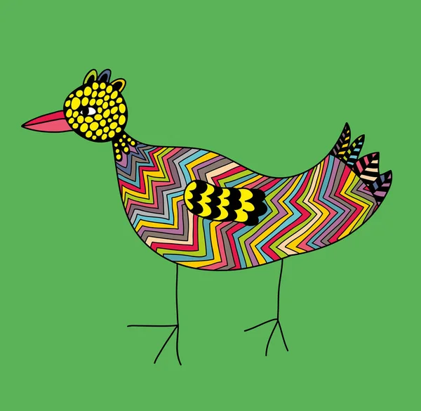 Doodle pájaro colorido — Vector de stock