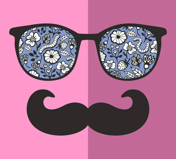 Cara abstracta del hombre en gafas . — Vector de stock