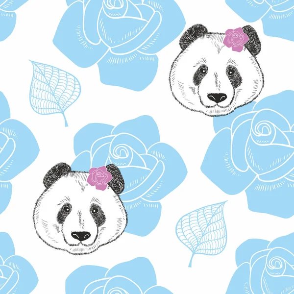 Modèle sans couture avec pandas — Image vectorielle