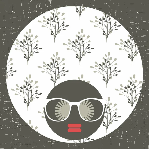 Chica en gafas de sol con vestido de pelo creativo . — Archivo Imágenes Vectoriales