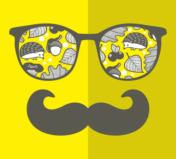 Hombre retro en gafas . — Vector de stock