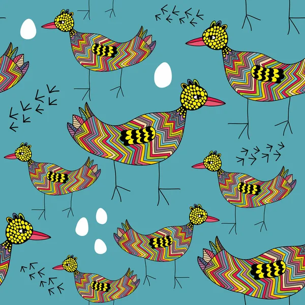Απρόσκοπτη μοτίβο με χαριτωμένα πουλιά. — Διανυσματικό Αρχείο