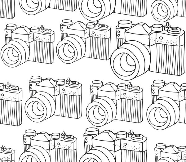 Pattern with retro photo camera. — Stock Vector