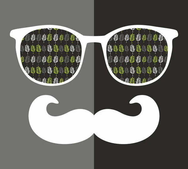 Mannen i solglasögon och med mustasch — Stock vektor