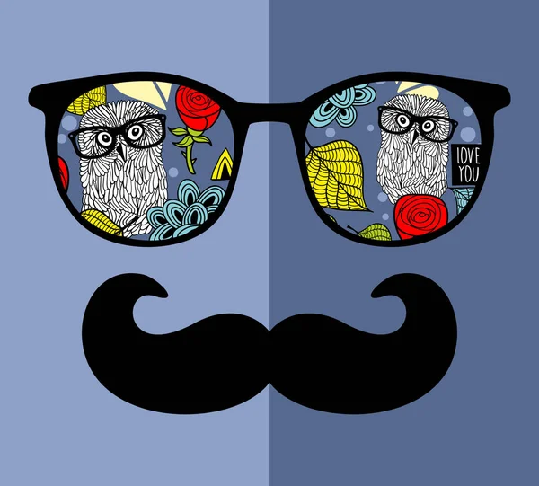 Retro man in glasses. — Stock Vector