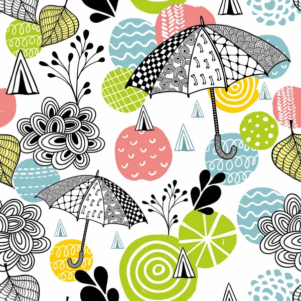 Seamless pattern with umbrellas. — Stock Vector