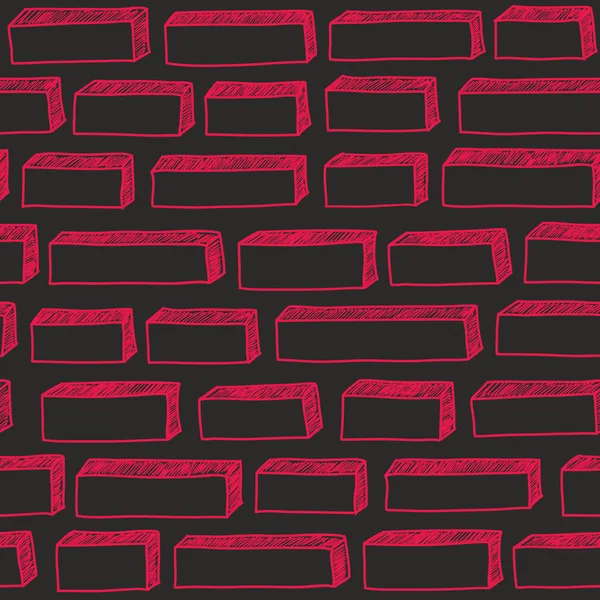 Rött tegel vägg sömlösa mönster. — Stock vektor