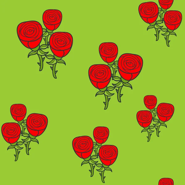 Patrón sin costuras con rosas — Vector de stock