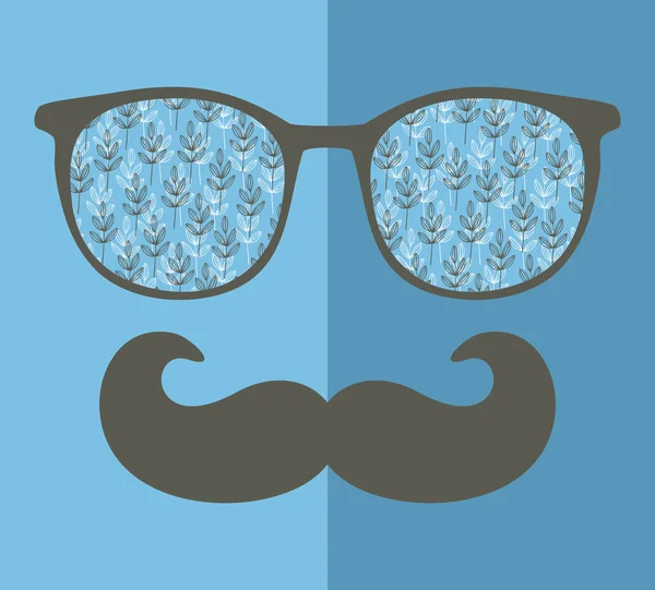 Retro-Mann mit Brille. — Stockvektor