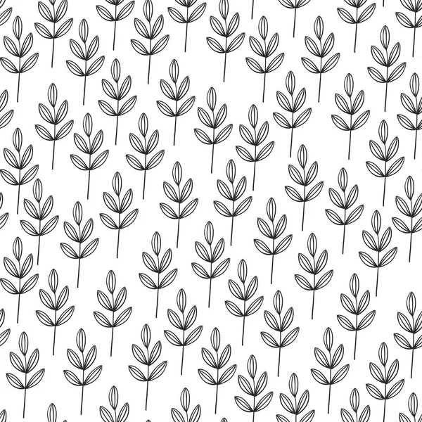 Pattern with hand drawn plants. — Stock Vector