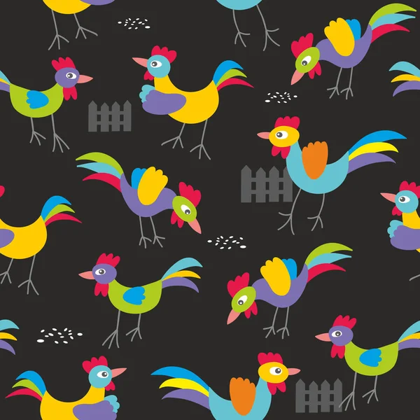 Renkli Horozları ile Seamless Modeli.