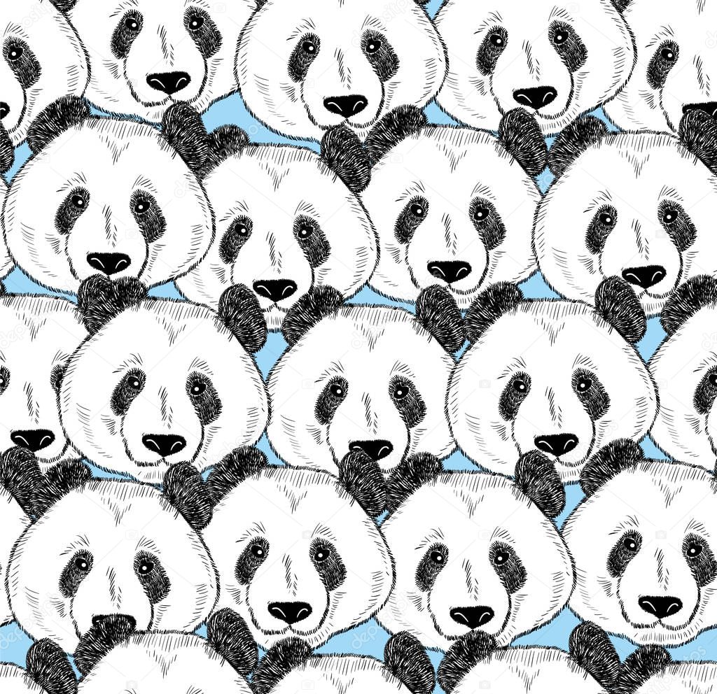 seamless pattern with pandas