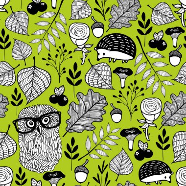 desen yabani kuşlar ve hayvanlar.