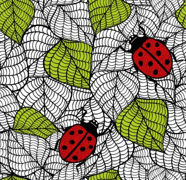 ladybugs ile Seamless Modeli 