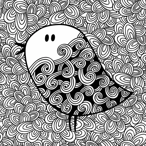 Pájaro blanco y negro — Vector de stock