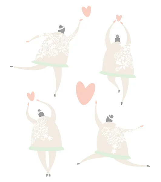 Танцы влюбленных девушек — стоковый вектор