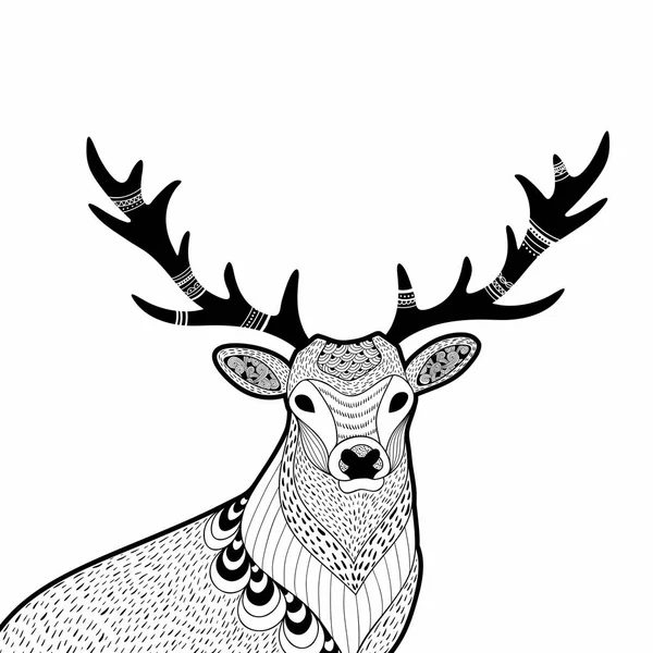 Doodle vilda hjortar — Stock vektor