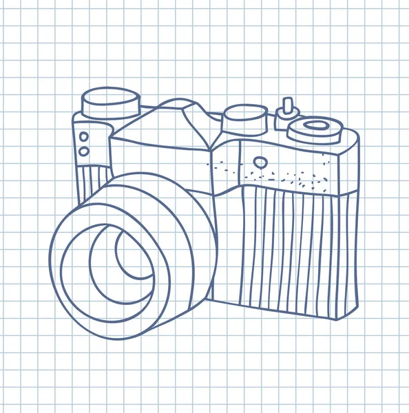 Hand drawn vintage camera. — Stock Vector