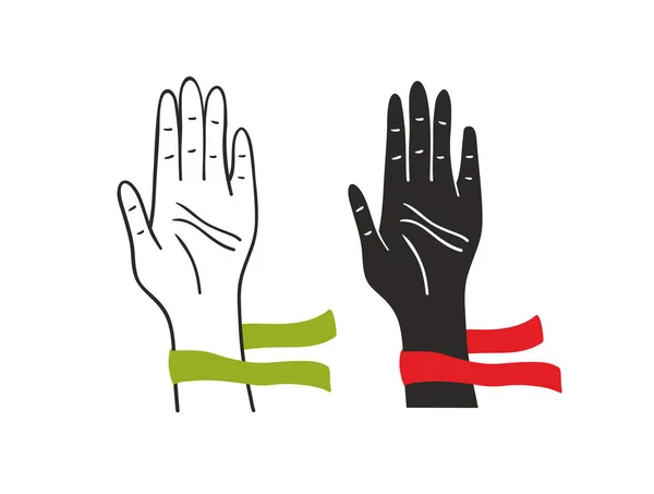 Две руки голосующих людей . — стоковый вектор