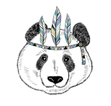 Beyaz arka planda izole edilmiş şirin panda.