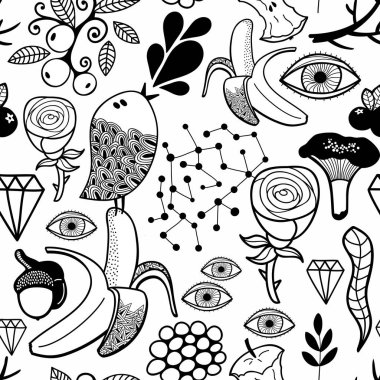 Boyama kitabı için sorunsuz şekilde doodle. Anti stres siyah beyaz resim.