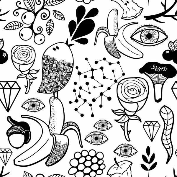 Doodle Ilustración Perfecta Para Colorear Libro Estrés Imagen Blanco Negro — Vector de stock