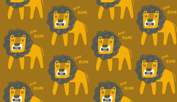 Des lions mignons aux formes homogènes en afrique. — Image vectorielle