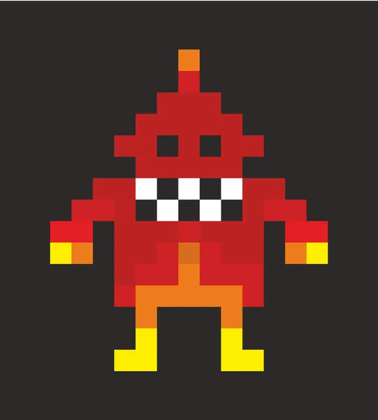 8 bit karakter monster piksel dari permainan video retro untuk anak-anak . - Stok Vektor