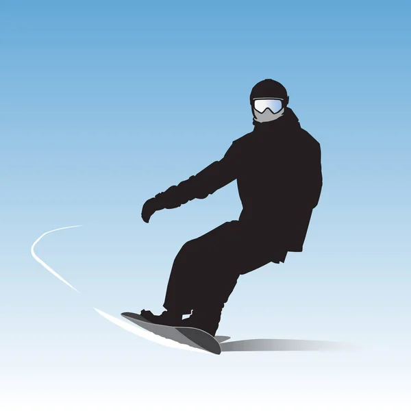 İniş yapan snowboardcu. — Stok Vektör