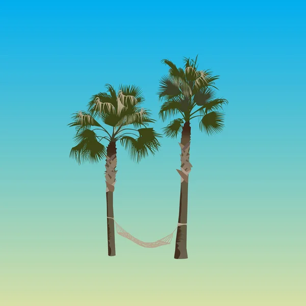 Palmiers avec hamac — Image vectorielle