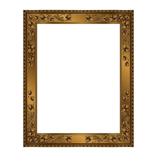 Прямокутна рамка золотистого кольору — стоковий вектор