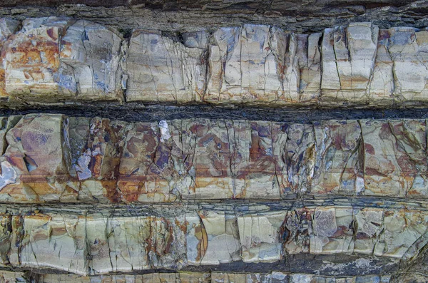 Renkli Kaya Yakın Çekim Taş Yapıda Doğal Şekiller Arkaplan Doku — Stok fotoğraf