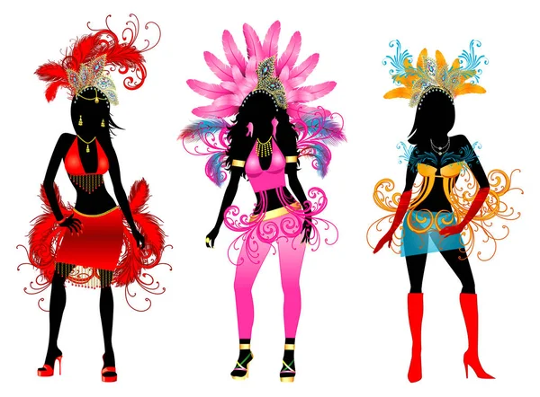 Silhouettes de carnaval 3 — Image vectorielle