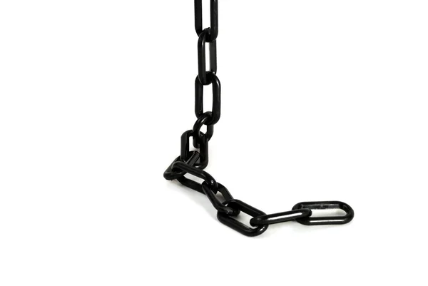 Black chain on white background — Stock fotografie