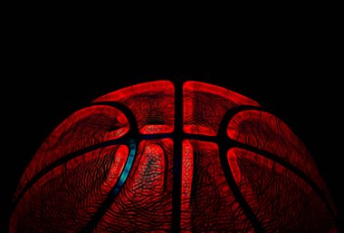 Siyah zemin üzerinde basketbol topu.