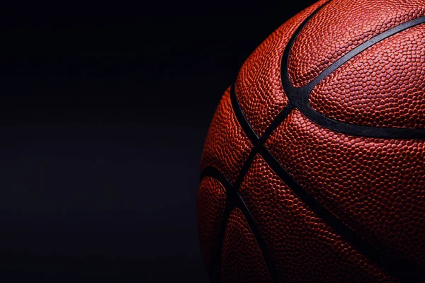 Basketbal Bal Zwarte Achtergrond — Stockfoto
