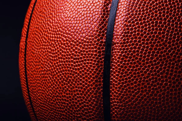 Pelota Baloncesto Sobre Fondo Negro — Foto de Stock