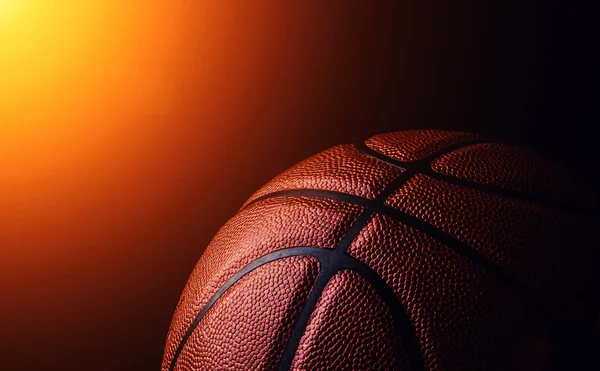 Pelota Baloncesto Sobre Fondo Negro — Foto de Stock